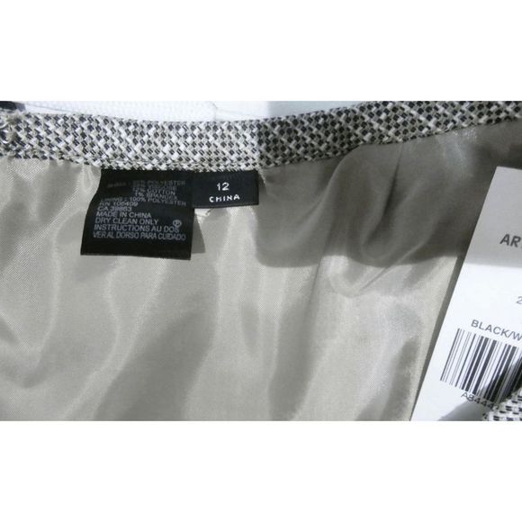 Tahari ASL NWT Women's Taupe Black White Skirt Size 12 - Picture 3 of 4
